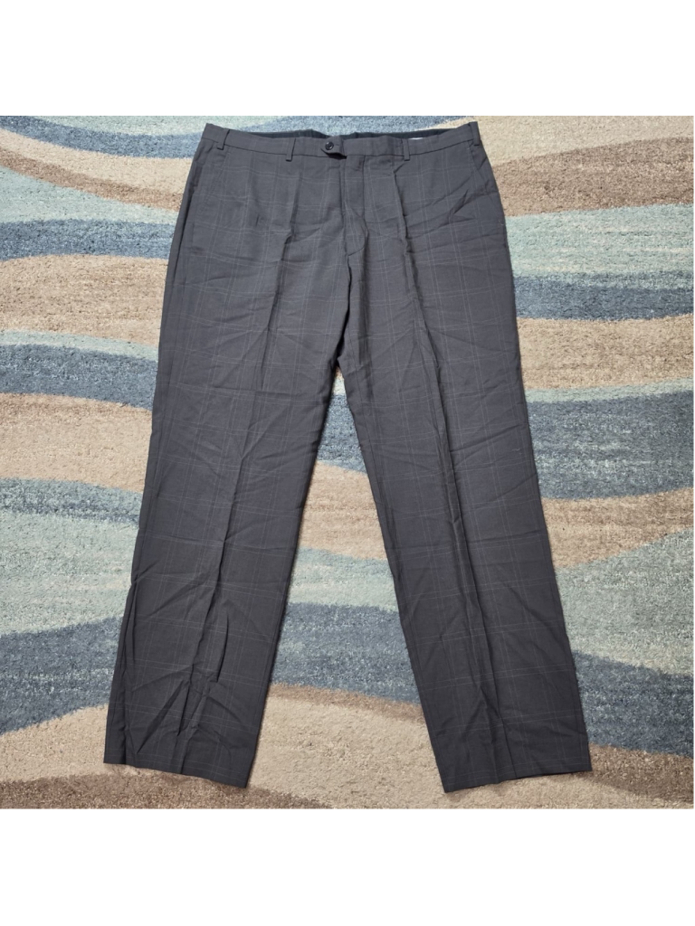 Armani Collezioni Dress Pants Mens 42L Gray Platted Wool Trousers